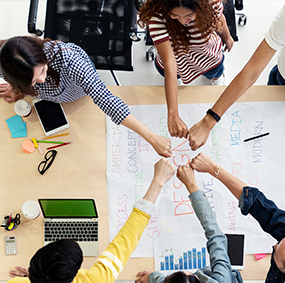 Teachers working together at a table